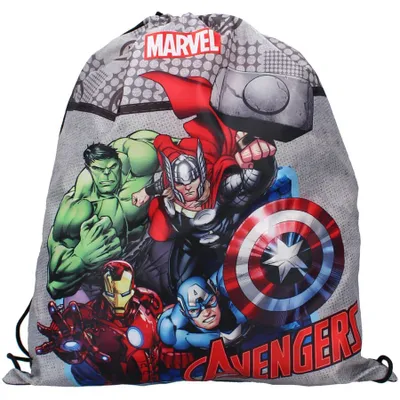 Immagine prodotto di Avengers Scudo di sicurezza Borsa da ginnastica Borsa porta scarpe Ironman Thor Hulk Capitan America, Colore: Blu