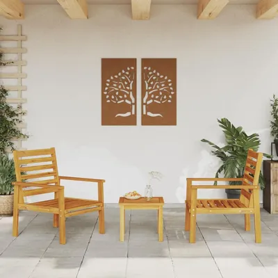 Image de Ensemble de chaises de jardin - Chaises de jardin - Chaises de balcon - Chaises en bois d'acacia - Chaises d'extérieur - Bois d'acacia massif