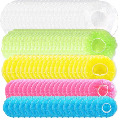 Produktbild von Elastische Frischhaltebeutel - Wiederverwendbare Abdeckhauben für Lebensmittel - Vier Größen - 100 Stück Bunte Lebensmittelabdeckung