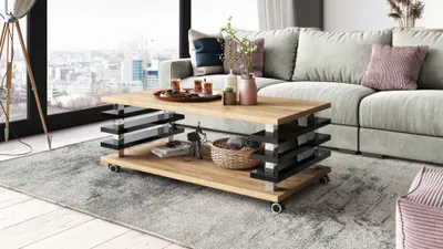 Produktbild von Design Carl Svensson Couchtisch DC-3 Wohnzimmertisch Tisch Rollen