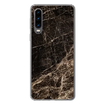 Produktbild von MuchoWow® Handyhülle Schutzhülle Hülle für Huawei P30 Marmor - Luxus - Schwarz Silikon Softcase Handy Hülle - Kartenbesitzer