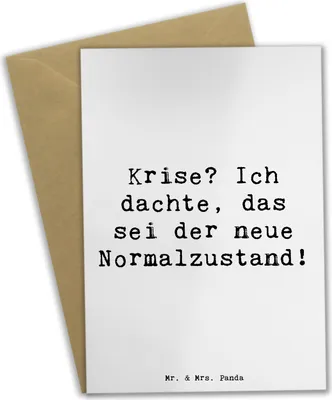 Produktbild von Mr. & Mrs. Panda Glückwunschkarte Spruch Gelassenheit in Krisen - Weiß - Geschenk, neujahrskarte, Motivation, Zitat, einladungskarten, Grußkarte, Gefühle, beruhigend