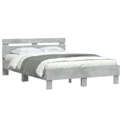 Immagine prodotto di vidaXL Struttura letto con testiera illuminazione LED grigio cemento 120x190 cm