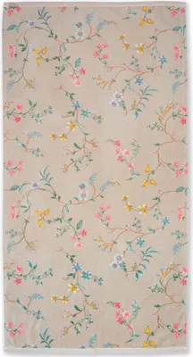 Productafbeelding van Handdoek Pip Studio Les Fleurs Khaki 70x140 100% batterij-velours