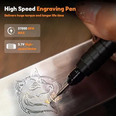 Produktbild von Mini-Gravierstift Mini-Drehwerkzeug Graviergerät - 37000 U/min - USB-Akku - 69 Zubehörteile - Kabellos