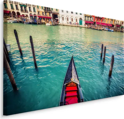 Produktbild von Fabelhafte Canvas LEINWAND BILDER 70x50 cm XXL Kunstdruck Stadt Venedig Gondel Kanal
