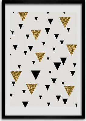 Produktbild von Bild - Bilderrahmen - Foto - 70 cm x 100 cm - MDF - Rahmen - Wandkunst - Dreiecke Hintergrund