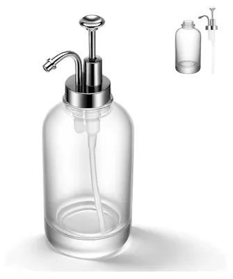 Produktbild von Kaffeesirupspender aus Glas und Edelstahl mit Pumpdeckel