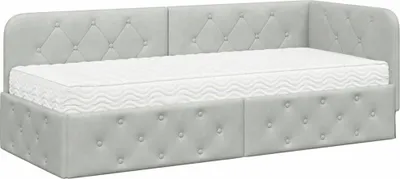 Obrázek produktu pro vidaXL Rohový rám postele světle šedý 80 x 200 cm samet
