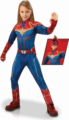 Immagine prodotto di Costume da Capitan Marvel per bambini blu-rosso-oro