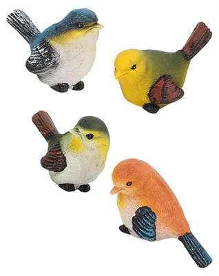 Immagine prodotto di Omgoods - Set di 4 uccelli in resina per la decorazione del giardino