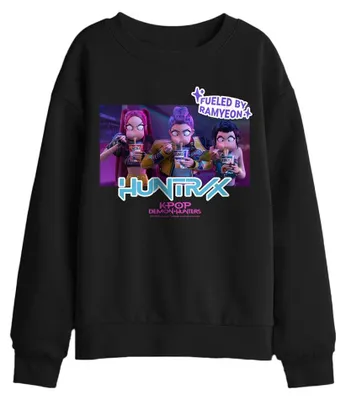 Productafbeelding van K-Pop Demon Hunters - "Huntrix Eating Ramyeon" sweatshirt voor kinderen, model TV42945 (maat 116) (zwart)