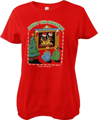 Produktbild von Smells Like Christmas Girly Tee - Medium  - Red