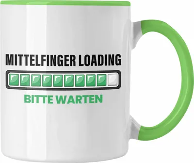 Produktbild von Trendation - Mittelfinger Loading Bitte Warten Tasse (Grün)