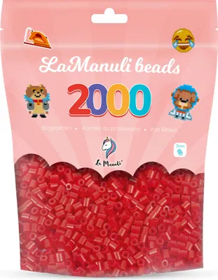Image de La Manuli 2000 Midi perles à repasser rouges Ø 5 mm Perles à enfiler Beads