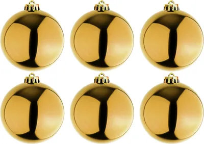 Image de 6 boules d'arbre de Noël XL Boules d'arbre de Noël or Ø 15cm