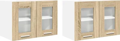 Obrázok produktu pre Závesná skrinka s úložiskom 2 pcs Sonoma dub 60 x 31 x 40 cm