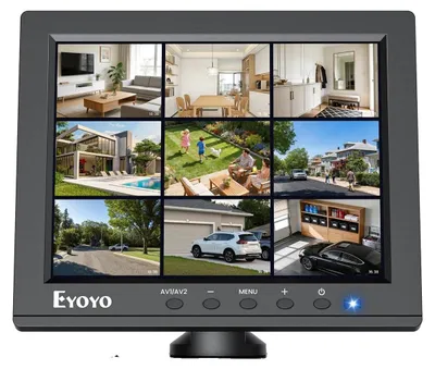 Obrázok produktu pre Monitor pre bezpečnostné kamery s podporou HDMI, VGA a BNC, 8-palcový, rozlíšenie 1024x768