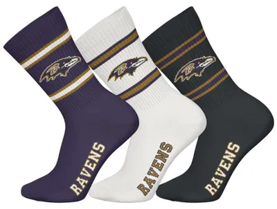 Obrázek produktu pro NFL Baltimore Ravens 3 balíčky měkkých bavlněných ponožek | 43/46 Fialová/bílá/černá