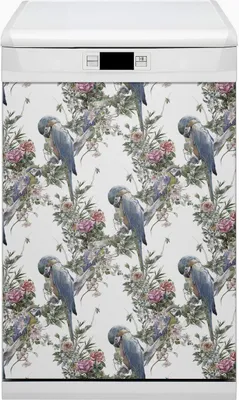 Produktbild von Küche Dekorative Magnete  Magnet Folie für Geschirrspüler 45x80 cm   - Papageien Vögel