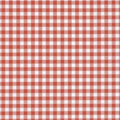 Produktbild von 20 Lunch Servietten Karo rot kariert  vichy 33x33 cm