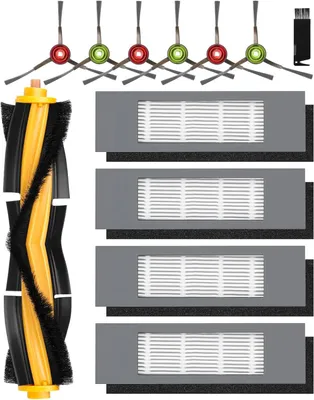 Produktbild von 12 Stück Zubehör für Ecovacs Deebot N8, T8, Ersatzteile für Ecovacs N8/ N8+/ N8 Pro/ N8 Pro+/ N7,T8/ T 8+/ T 8 AIVI/T 8 AIVI+/ T 8 MAX,T9/ T9+,ozmo 950 920,1 Hauptbürste, 4 Filter, 6 Seitenbürsten