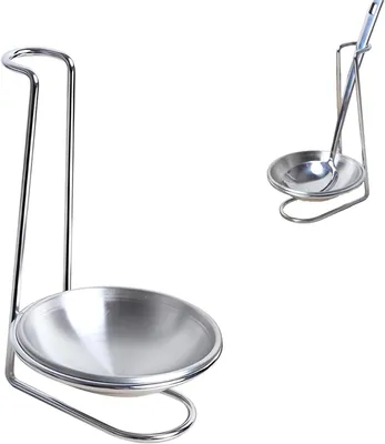 Produktbild von Löffelablage und Deckelständer für Küchenutensilien aus rostfreiem Edelstahl, vertikales und platzsparendes Design für Löffel, Deckel und Küchenhelfer