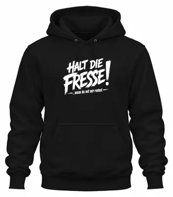 Produktbild von Halt Die Fresse Wenn Du Mit Mir Statement Sarkasmus Humor Hoodie Kapuzenpullover, Schwarz, L