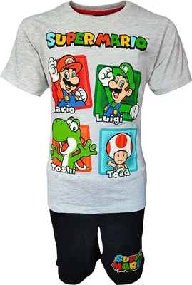 Zdjęcie produktu dla Krótka piżama Super Mario szaro-czarna 116 cm