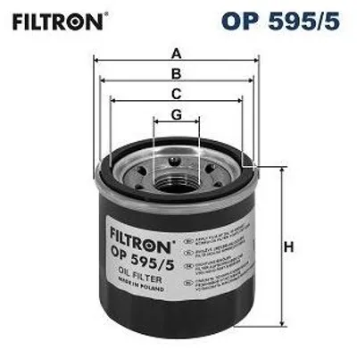 Produktbild von Ölfilter FILTRON OP 595/5 Anschraubfilter für MAZDA MX-30 (DR)