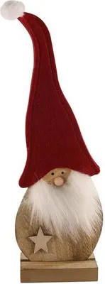 Produktbild von Weihnachtsmann Aus Filz Auf Holzsockel 29Cm Schwarz