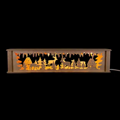 Produktbild von Schwibbogen-Unterbau Waldhütte (51,5x11,3cm) von Schwibbola