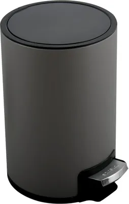 Produktbild von Spirella Kosmetikeimer 5 Liter Edelstahl mit Absenkautomatik und Inneneimer "Riku" Badezimmer Mülleimer Softclose Abfalleimer grau