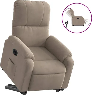 Image de vidaXL Fauteuil relax releveur électrique Taupe Tissu microfibre