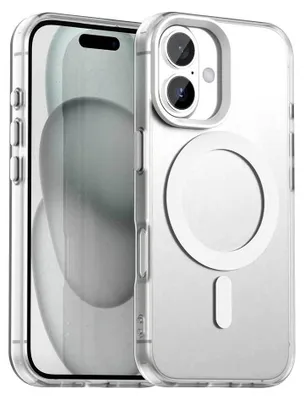 Immagine prodotto di Custodia per iPhone 17, compatibile con MagSafe, sottile custodia semi-trasparente opaca antiurto Bianco