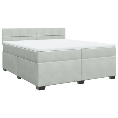 Produktbild von vidaXL Boxspringbett mit Matratze Hellgrau 200x200 cm Samt