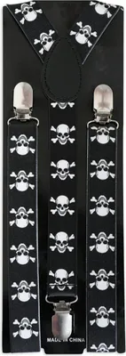 Produktbild von Hosenträger Skull Totenkopf Schwarz Halloween Karneval Fasching Party Cosplay