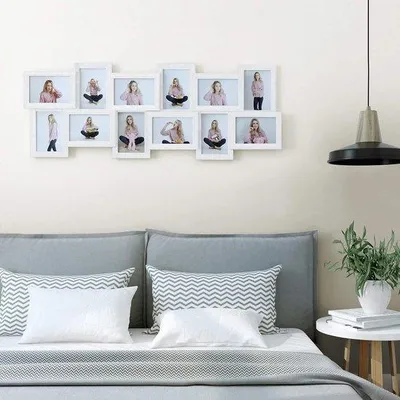 Obrázok produktu pre Klasická fotokoláž s bielym rámom pre 12 fotografií