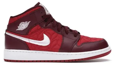 Imagen del producto de Jordan 1 Mid SE, diseño acolchado rojo (talla para jóvenes) - Talla europea 36