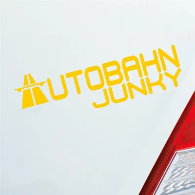 Produktbild von Auto Aufkleber Autobahn Junky Tuning Racing 15x5 cm Gelb Sticker Heckscheibenaufkleber