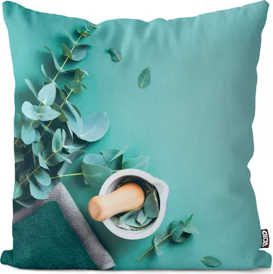 Produktbild von VOID Eukalyptus Kräuter Natur Kissenbezug Kissenhülle Sofakissen Kissen Deko Outdoor-Kissen Dekokissen