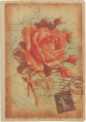 Image de Carte postale Clayre & Eef, style antique, couleur rose antique, dimensions 12,5 x 17,5 cm