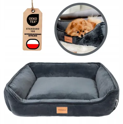 Produktbild von Mimiko Pets Hundebett Sofa Plüsch für kleine Hunde Grau M