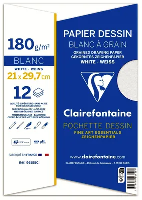 Produktbild von Clairefontaine 3329680961553, Kunstpapier, 125 g/m², 12 Blätter