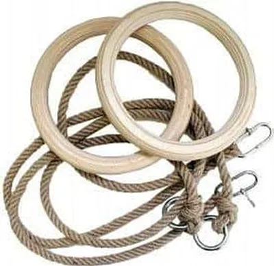 Zdjęcie produktu dla Wiszące drewniane kółka gimnastyczne 18 cm 2 szt Sparatn