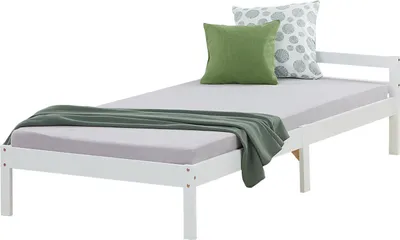 Image de Lit enfant futon lit en bois pin simple 90x200 Jeunesse de lit massif blanc
