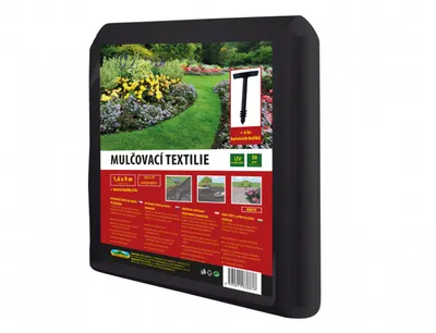Obrázek produktu pro Textilie KONTEX mulčovací černá 1,6x9m + kotvící kolíky 6ks