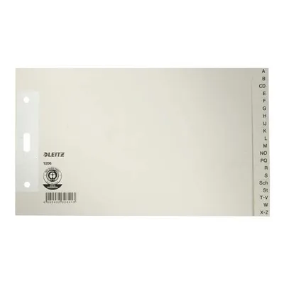Produktbild von 25x Leitz 1206-01-85 Papierregister A - Z A5 quer Überbreit 100 g/qm 20 Blatt grau