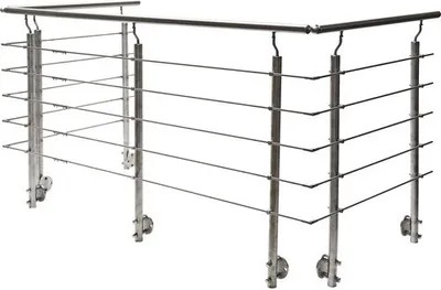 Produktbild von Pertura Geländer-Komplettset Hestia U-Form Edelstahl mit Rundstäbenfür Seitenmontage B: 14 m