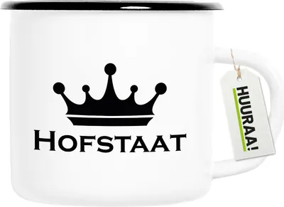Produktbild von Huuraa Emaille Tasse Hofstaat Schützenfest 300ml Vintage Campingbecher Geschenkidee
